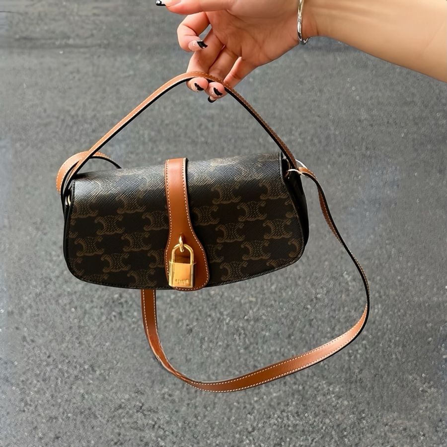 CELINE 黑金鎖頭肩背包|Lisa同款😍-0