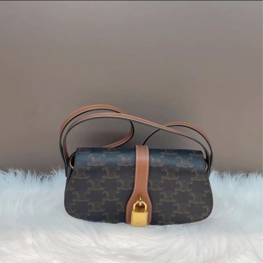 CELINE 黑金鎖頭肩背包|Lisa同款😍-5