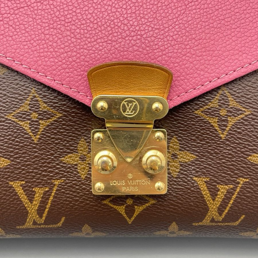 ✨路易威登/Louis Vuitton 传奇链条包老花拼玫红色翻蓋斜挎包尺寸：27*18*5cm-4