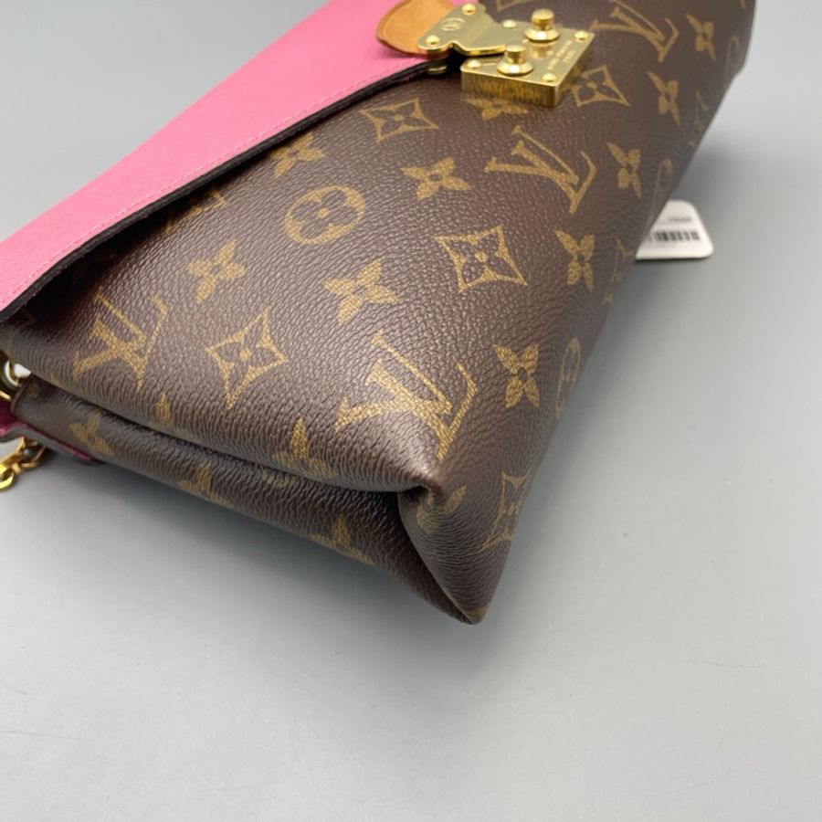 ✨路易威登/Louis Vuitton 传奇链条包老花拼玫红色翻蓋斜挎包尺寸：27*18*5cm-5