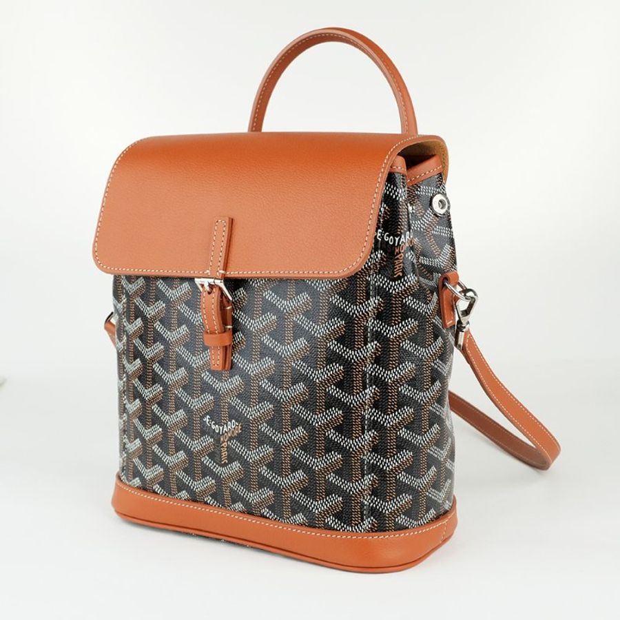 KÉSH 凱仕國際精品【法式鬆弛氛圍】GOYARD Alpin Mini 棕色迷你後背包｜經典 Goyardine 帆布-2