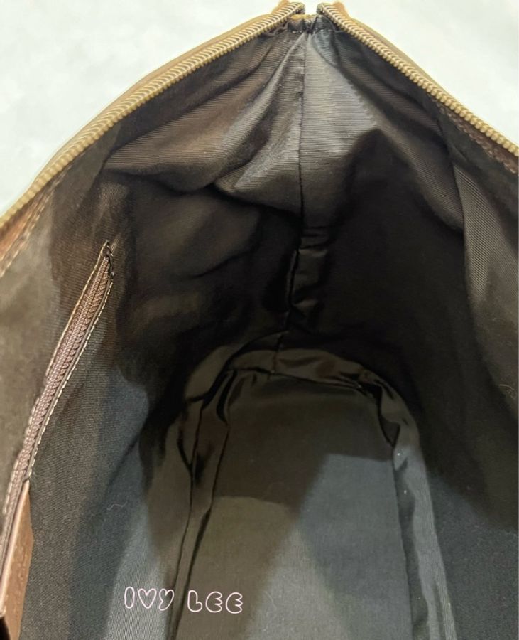 GUCCI GG帆布手提包 肩背 淡米紫色 92734 正品 二手精品-9