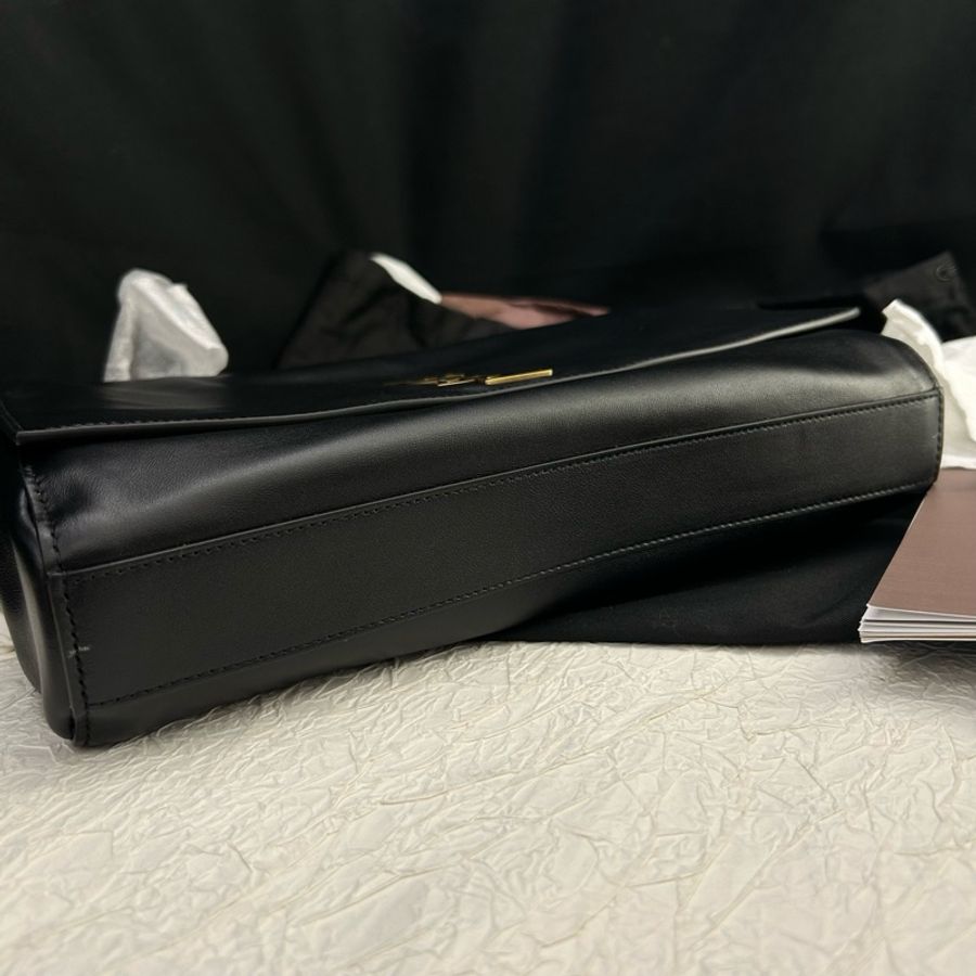 99新 YSL聖羅蘭 黑金雙麵包Kate 麂皮拼皮 24年編碼 尺寸28x19x5 附件:防塵袋-7