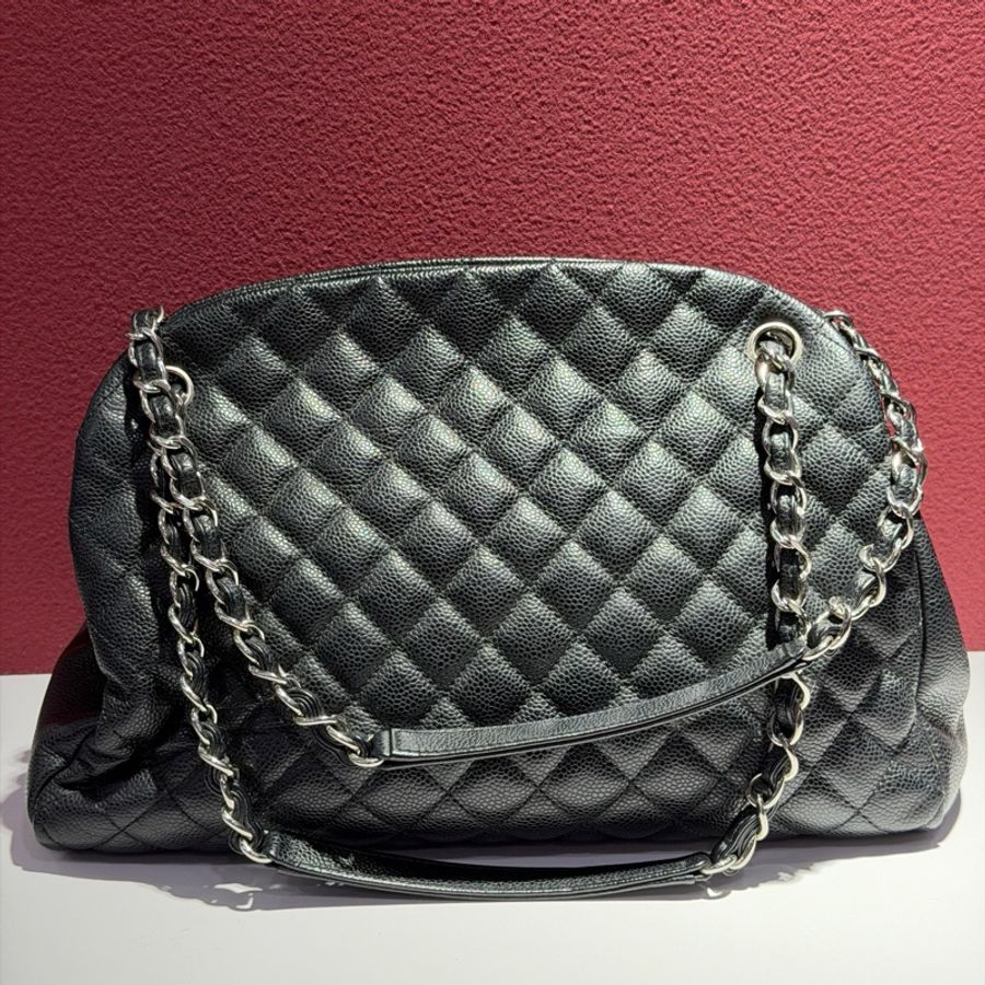 Chanel 黑銀 保齡球 單肩包 荔枝牛皮 尺寸:33x15x25cm-3