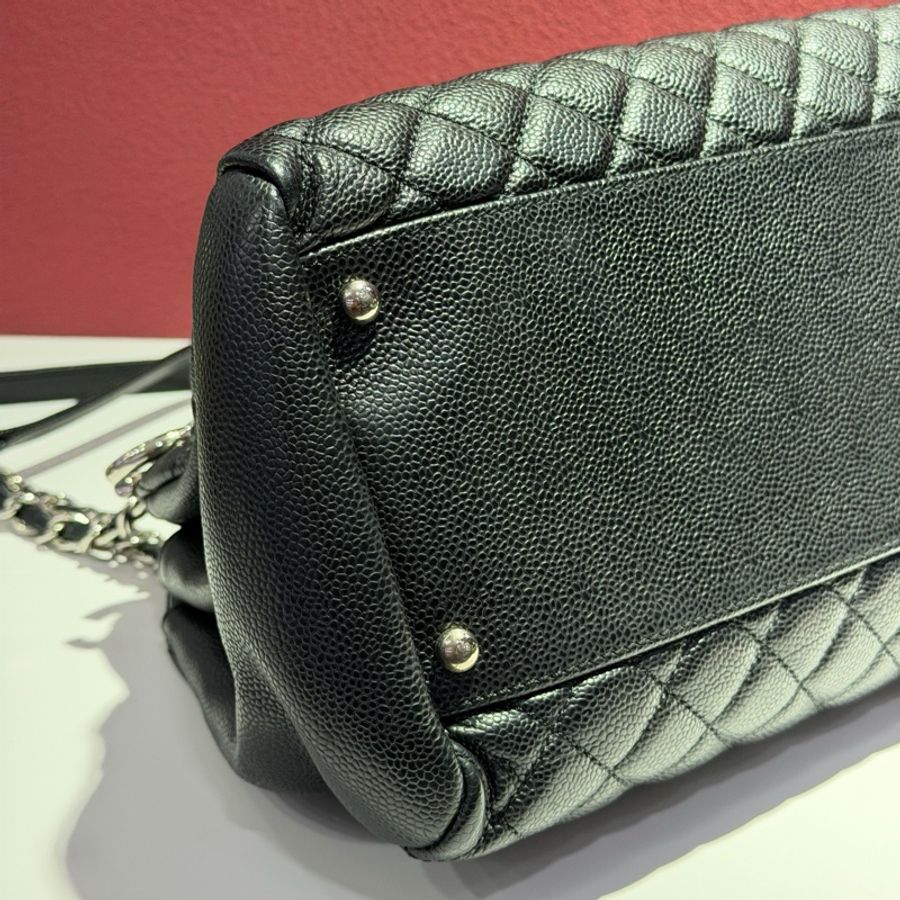 Chanel 黑銀 保齡球 單肩包 荔枝牛皮 尺寸:33x15x25cm-4