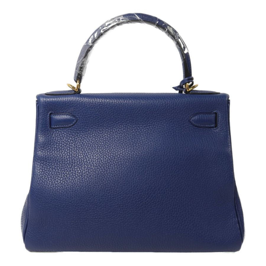 HERMES Togo皮革Kelly 28手挽肩背兩用袋Deep Blue-1