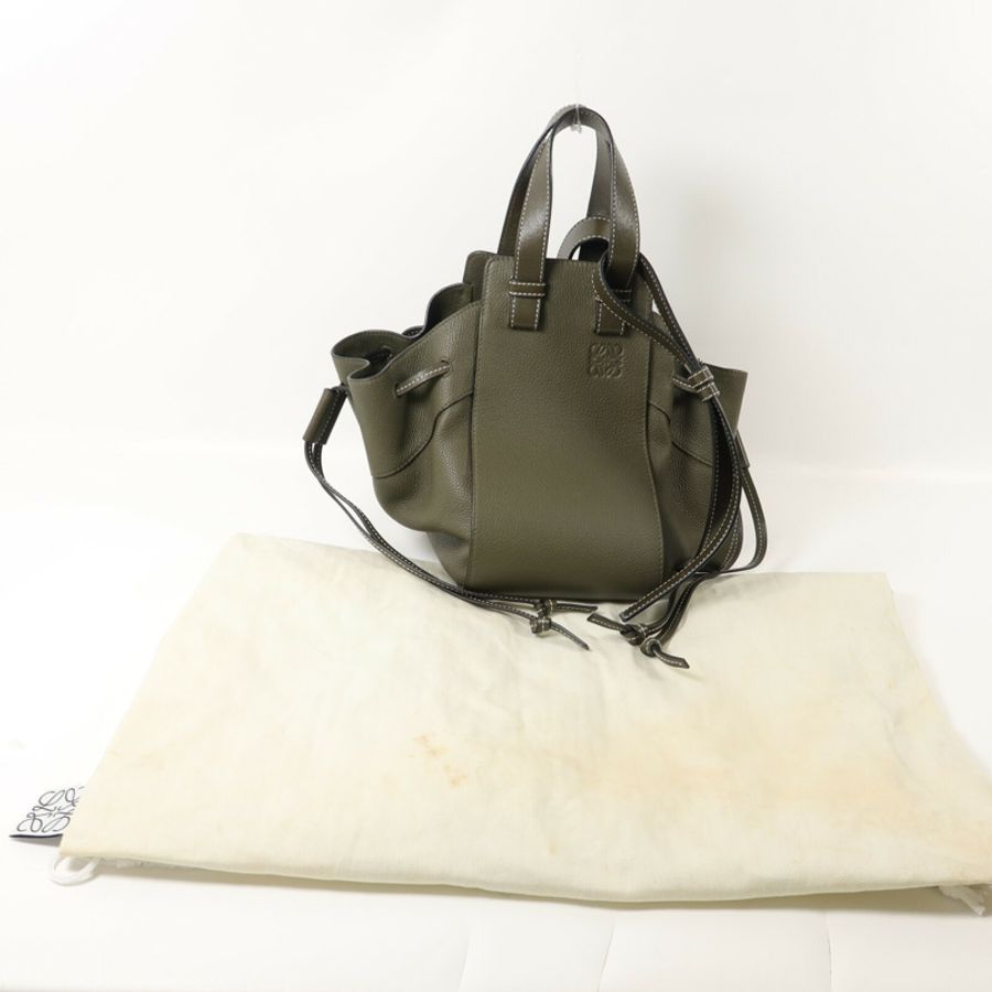 LOEWE 牛皮皮革Hammock手挽肩背兩用袋-8