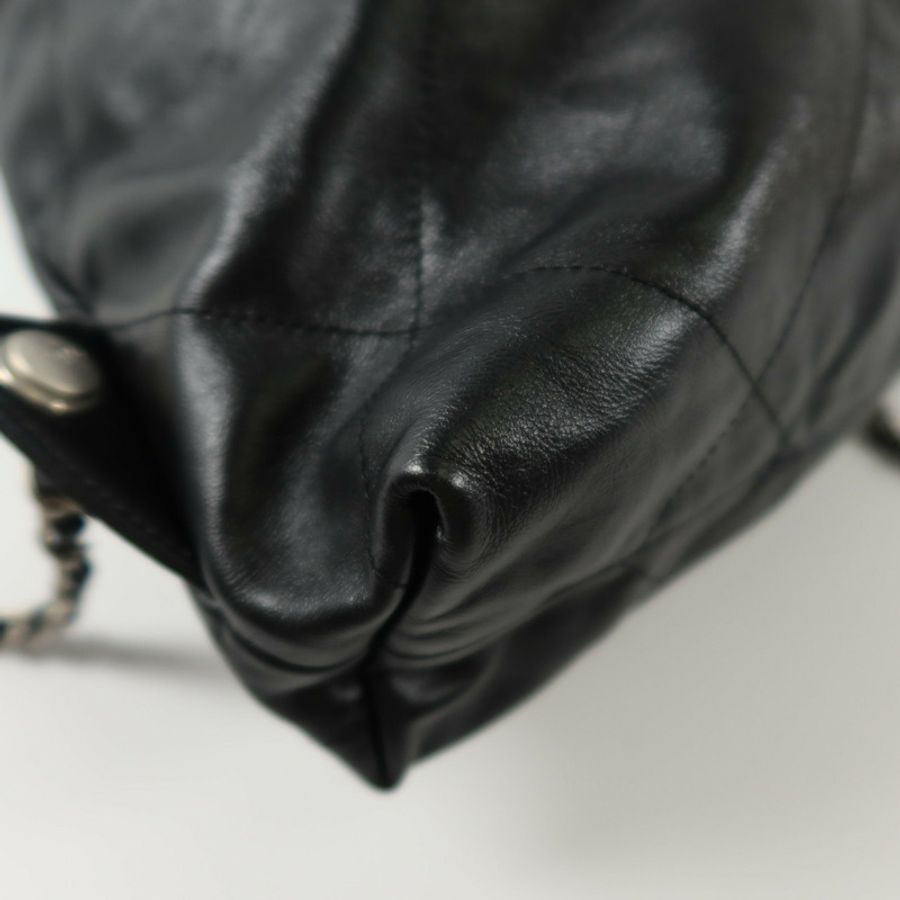 CHANEL 牛皮皮革Chanel 22 Backpack銀扣背包-11