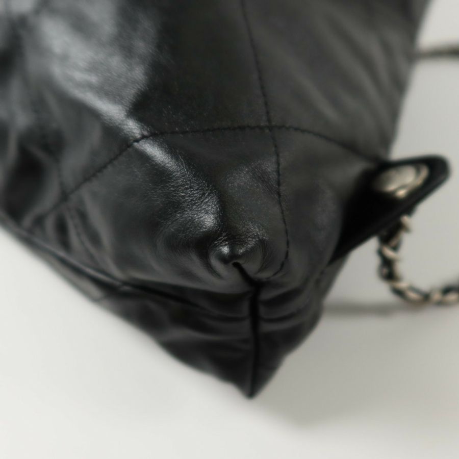 CHANEL 牛皮皮革Chanel 22 Backpack銀扣背包-12