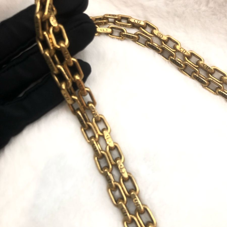 Dior 黑金菱格鏈條 羊皮 手袋 XC308-17