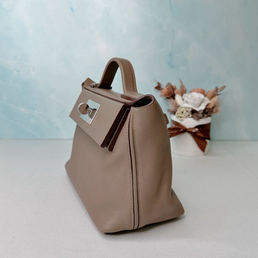 HERMES 銀扣大象灰2424 Mini-2