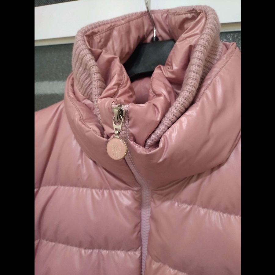 Moncler 粉色羽絨拼毛線針織外套-1