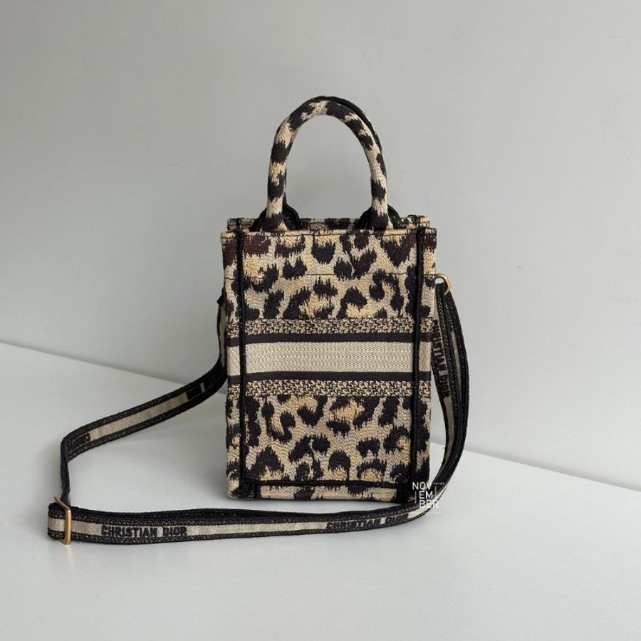 99新🆕 Dior 迪奧 Book Tote Mini 棕色豹紋-5