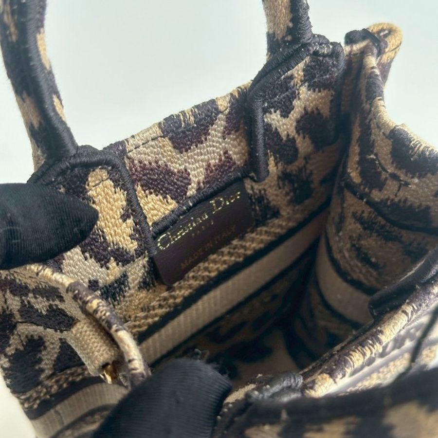 99新🆕 Dior 迪奧 Book Tote Mini 棕色豹紋-10