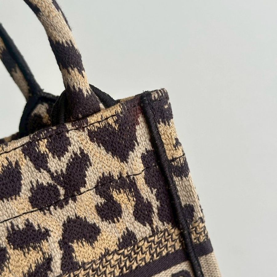 99新🆕 Dior 迪奧 Book Tote Mini 棕色豹紋-13