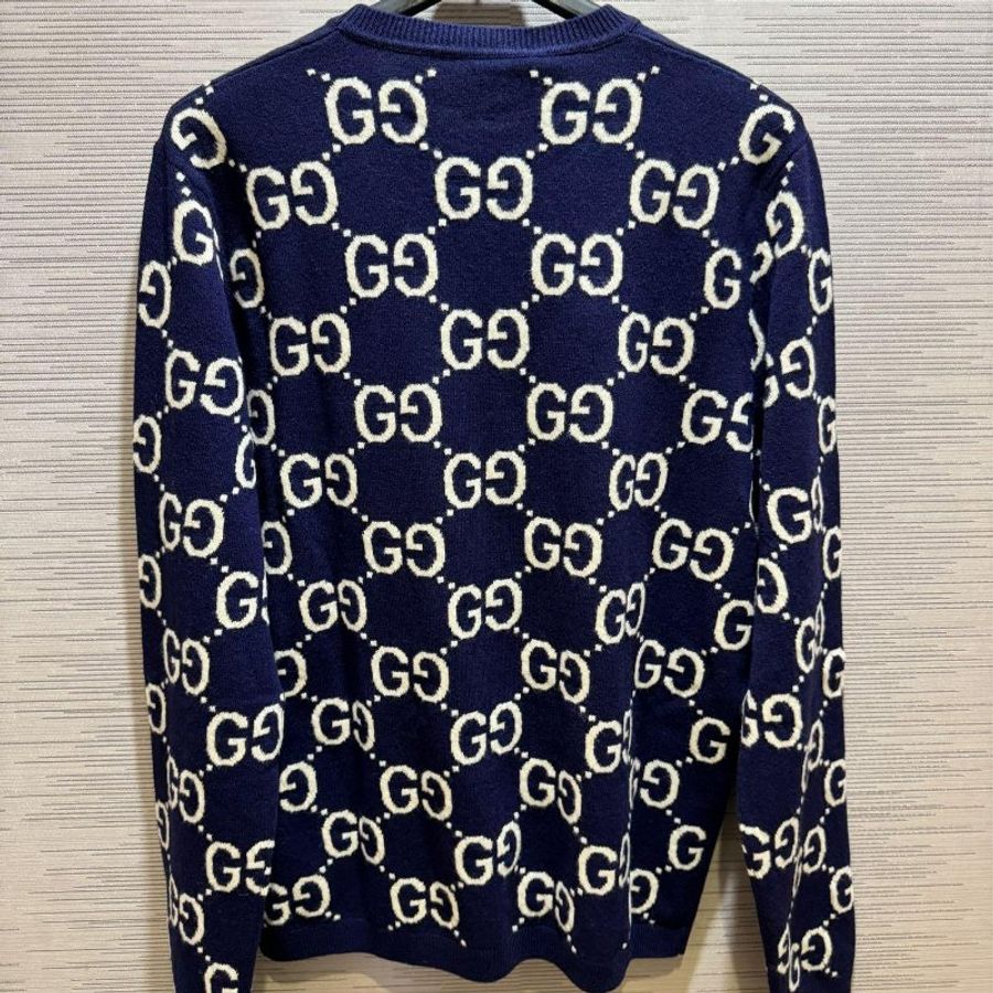 💎Han's house精品服飾💎GUCCI 滿版 GG 針織 羊毛 毛衣 現貨 S ~ M 原價38800-3