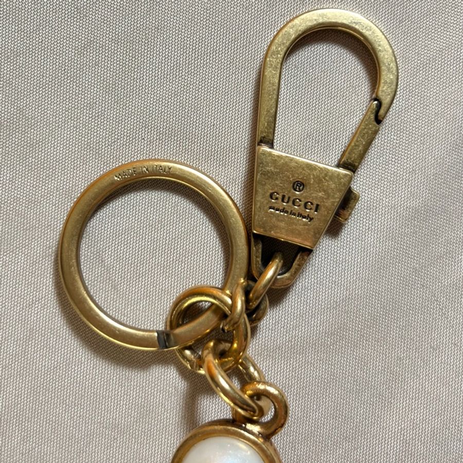 🐒猴年限定 Gucci 古馳 重工生肖猴 雙G珍珠 鑰匙圈/吊飾-9