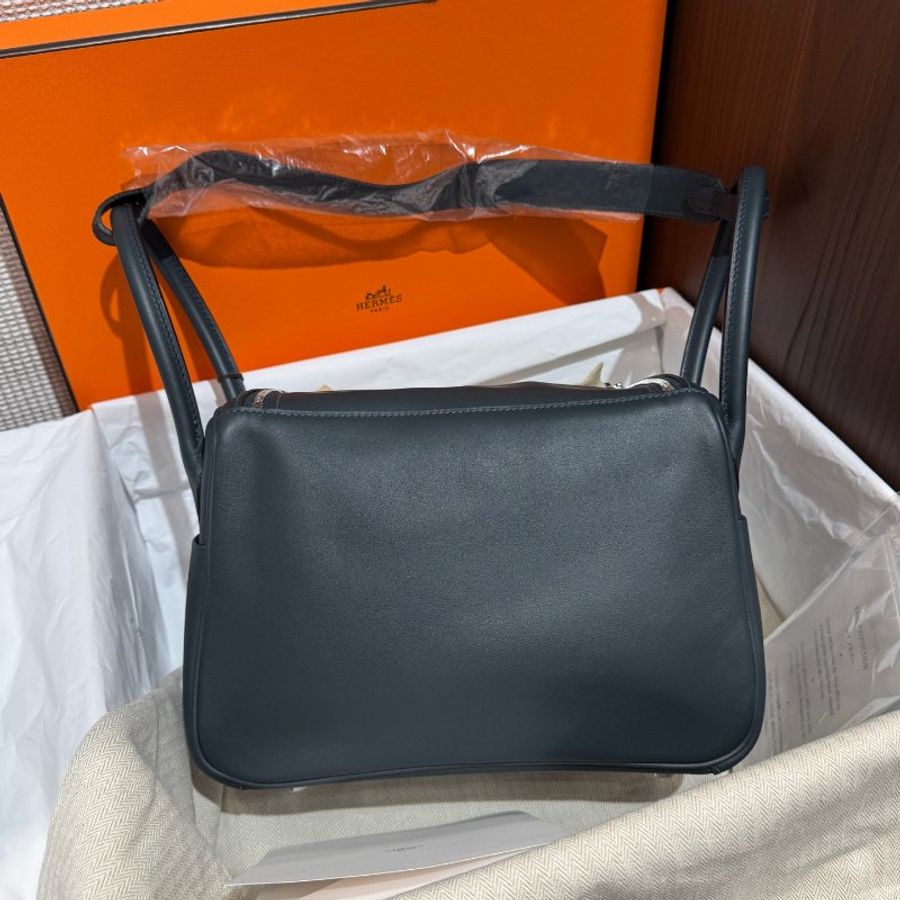 近新品 HERMES愛馬仕 Lindy26 盧梭綠拼孔雀綠-6