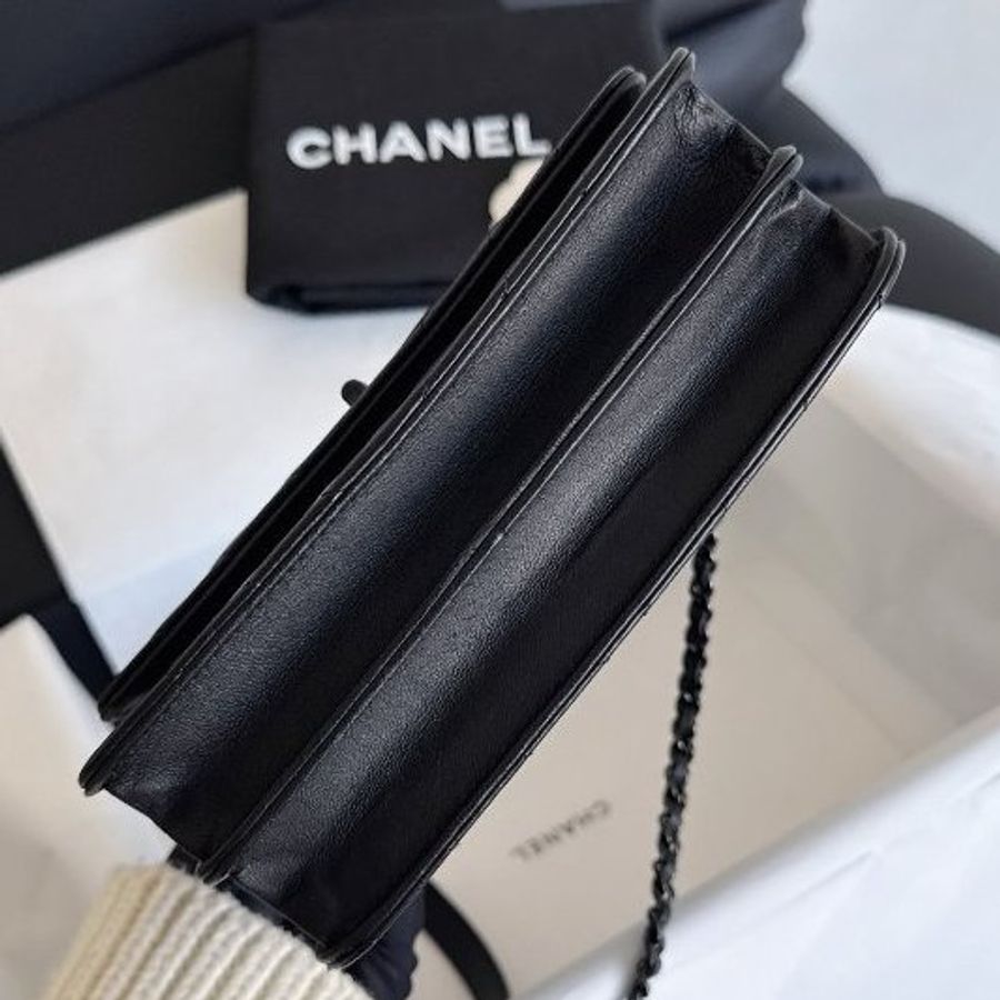 近新品 香奈兒/Chanel so black 2.55 woc鏈條包-7