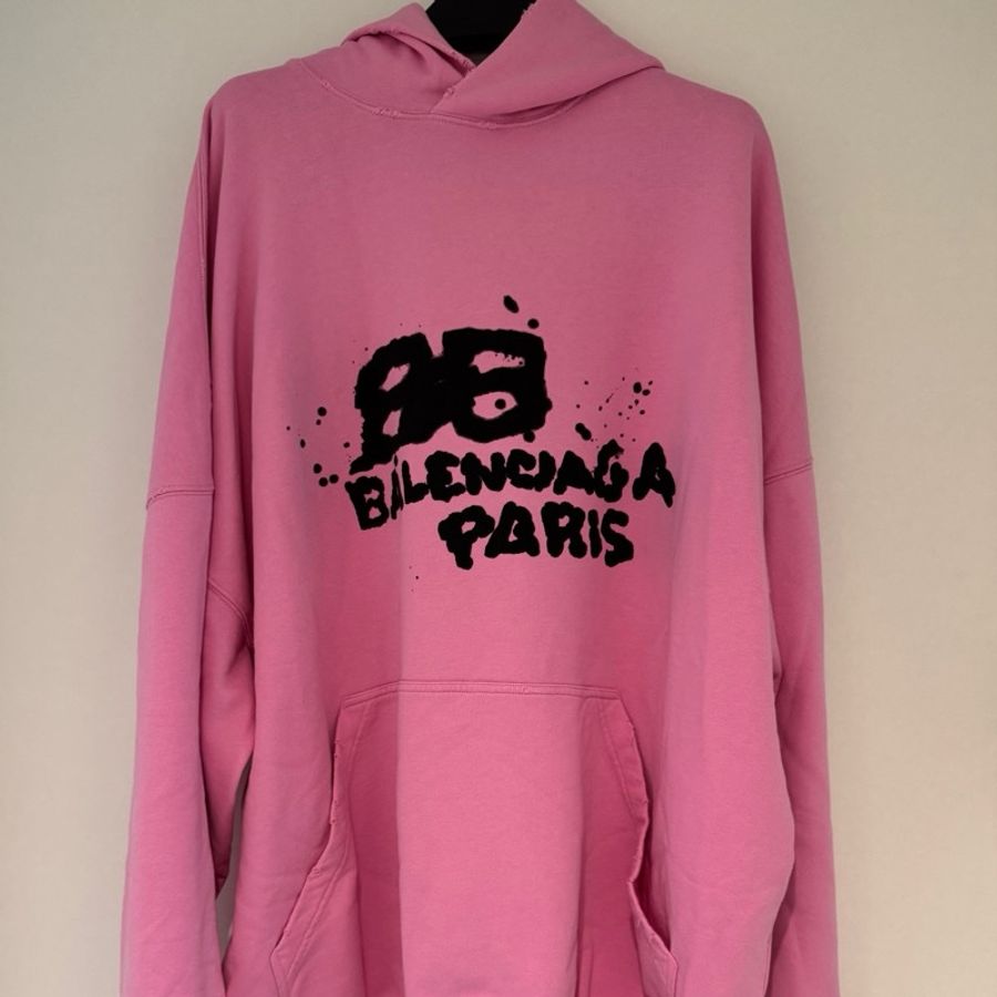 Balenciaga巴黎世家 Logo印花连帽长袖 卫衣 宽松版型 男款-4