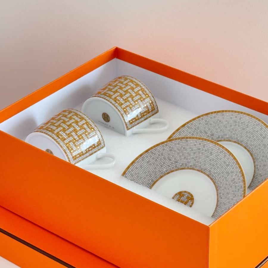 Hermes tea set經典金-0