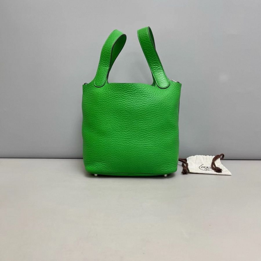 Hermes愛馬仕 Picotin18 綠色全皮菜籃子-2