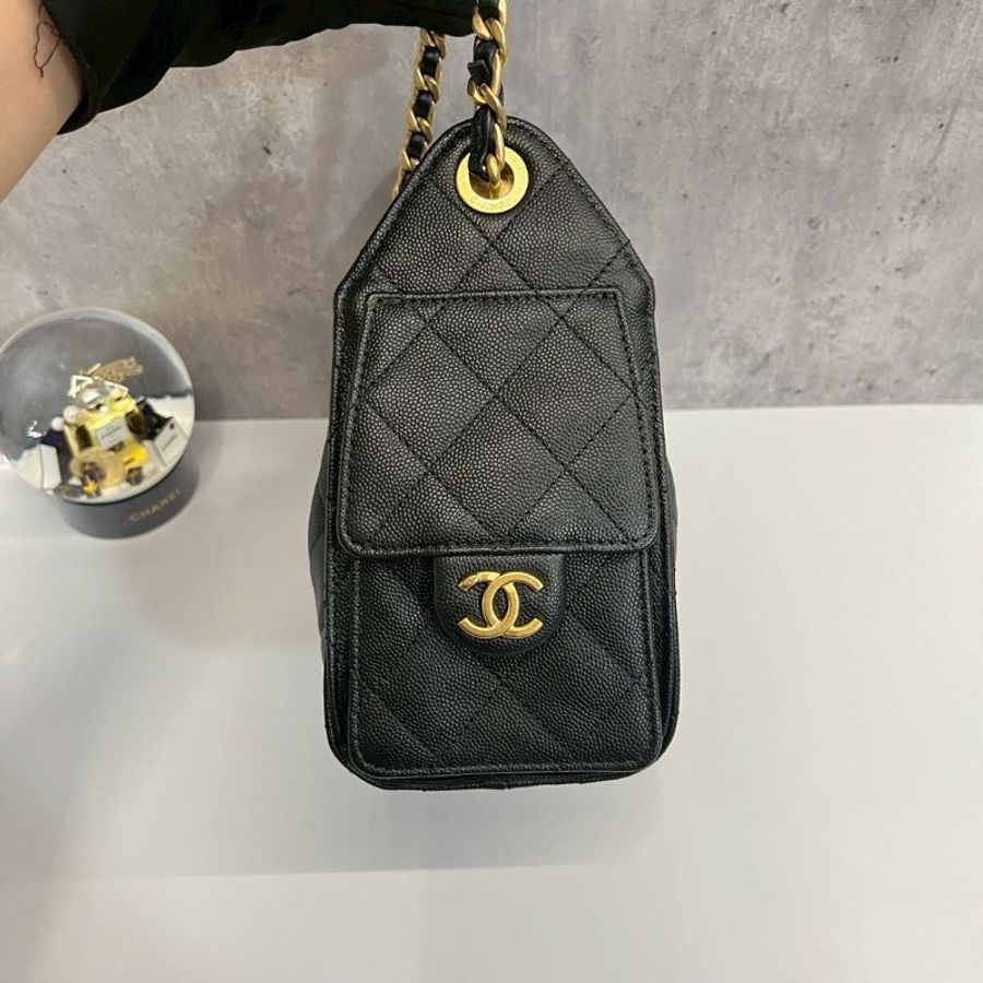 Chanel 25bag mini 黑金荔枝牛 2026/4月離櫃-6