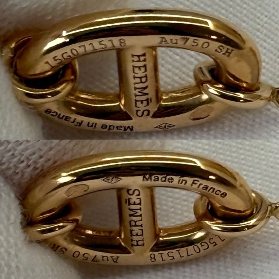 HERMES 愛馬仕 Farandole 經典錨鍊元素玫瑰金手鍊-4