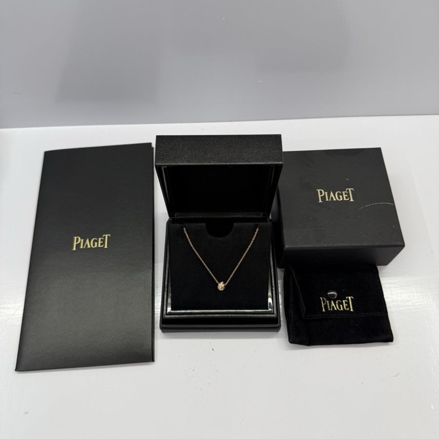 PIAGET 伯爵 Possession系列旋轉圓環鑲鑽18K玫瑰金項鍊-2