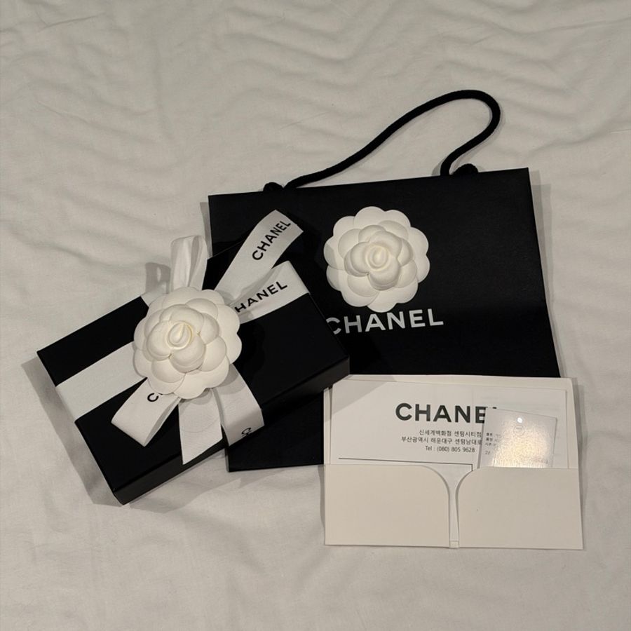 618限時特賣💖914intheair 『全新全配』Chanel💙季節限量單寧ㄇ字卡包零錢包卡夾-4