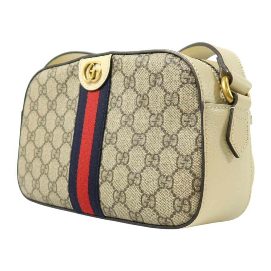 GUCCI 塗層帆布/牛皮皮革Oplidia Camera Bag金扣肩背袋-2