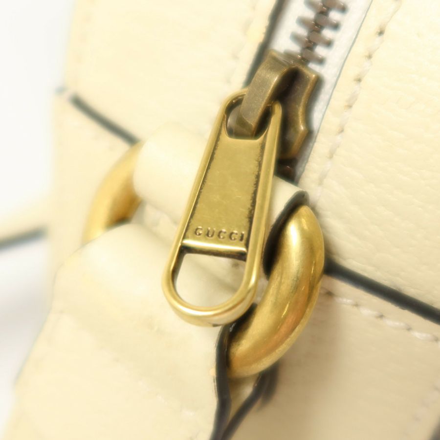 GUCCI 塗層帆布/牛皮皮革Oplidia Camera Bag金扣肩背袋-14