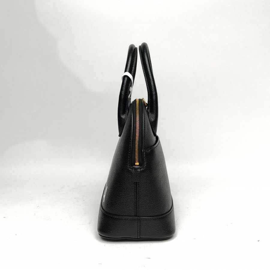 BALENCIAGA 黑色牛皮logo手提貝殼包小號肩背包-1