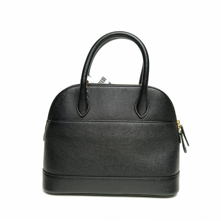BALENCIAGA 黑色牛皮logo手提貝殼包小號肩背包-2