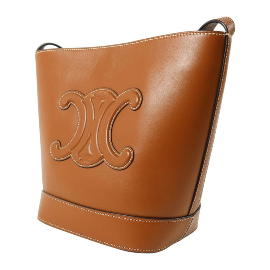 CELINE 牛皮皮革Small Cuir Triomphe Bucket金扣肩背袋-2