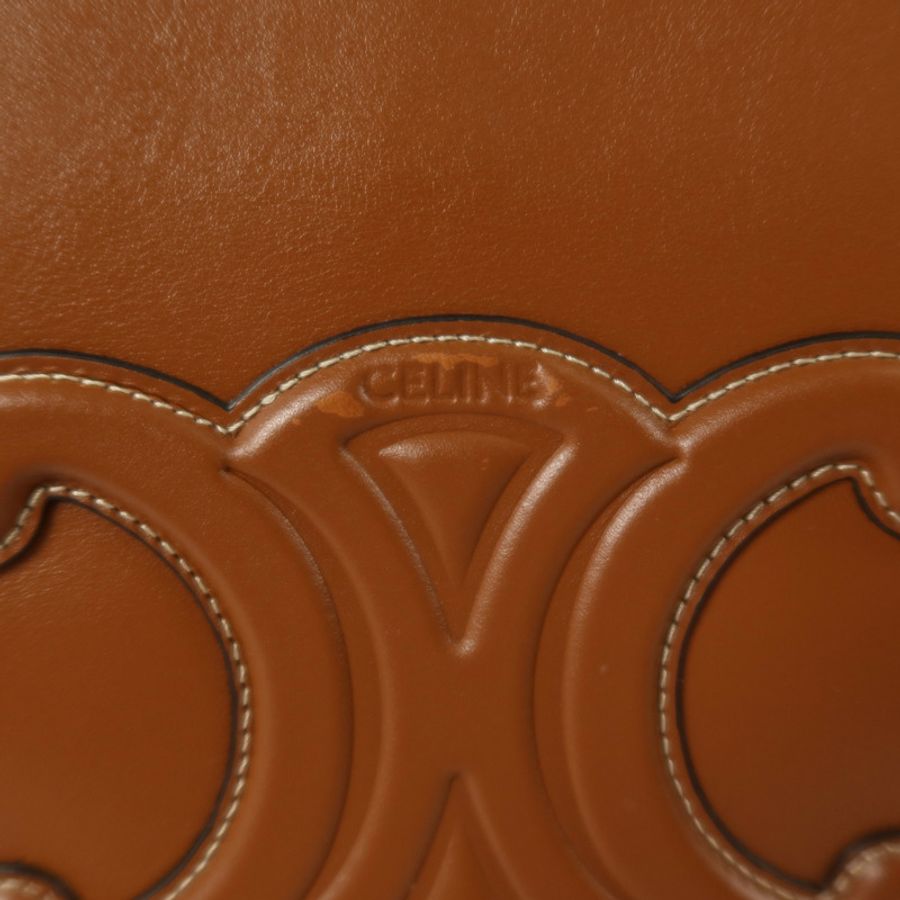 CELINE 牛皮皮革Small Cuir Triomphe Bucket金扣肩背袋-14