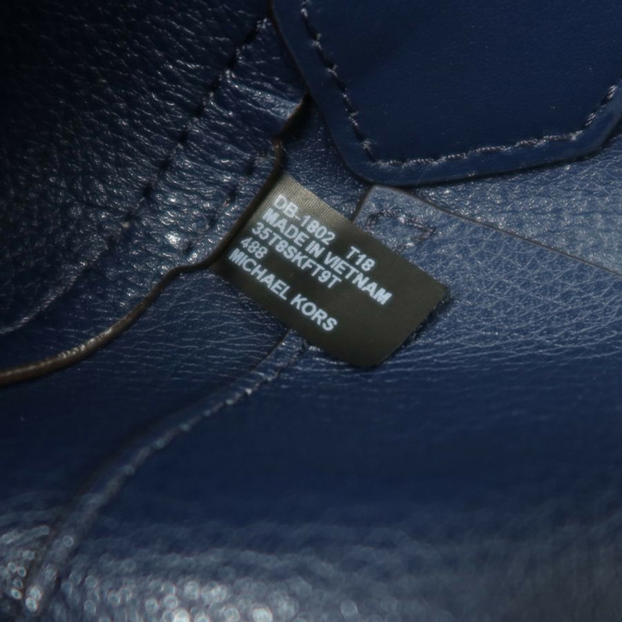 Michael Kors 牛皮皮革Tote Bag銀扣肩背袋-5