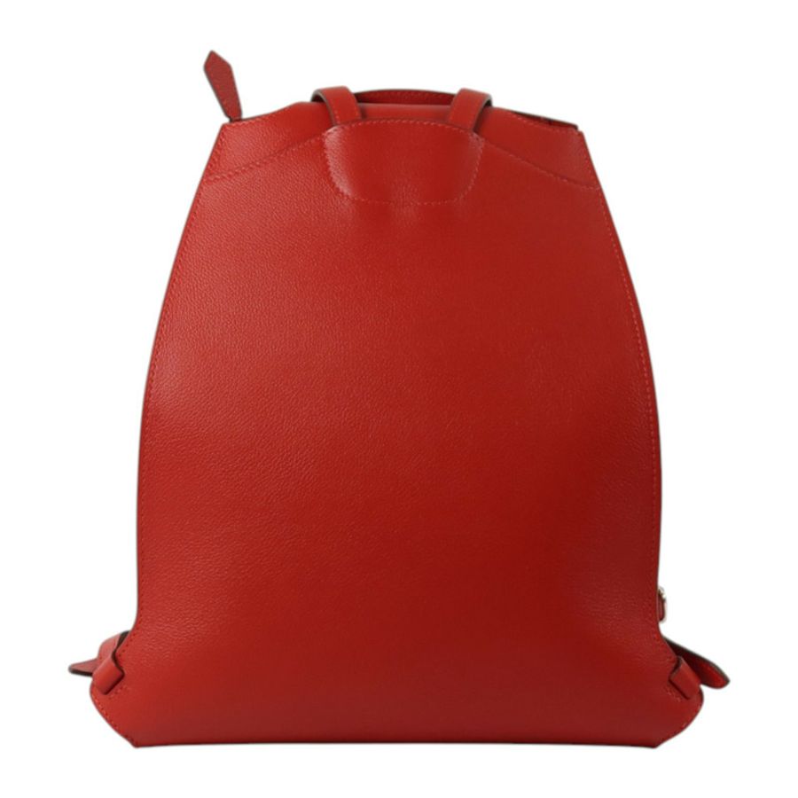 HERMES Evercolor皮革Sac A Dos GR24銀扣背包Rouge Piment-1