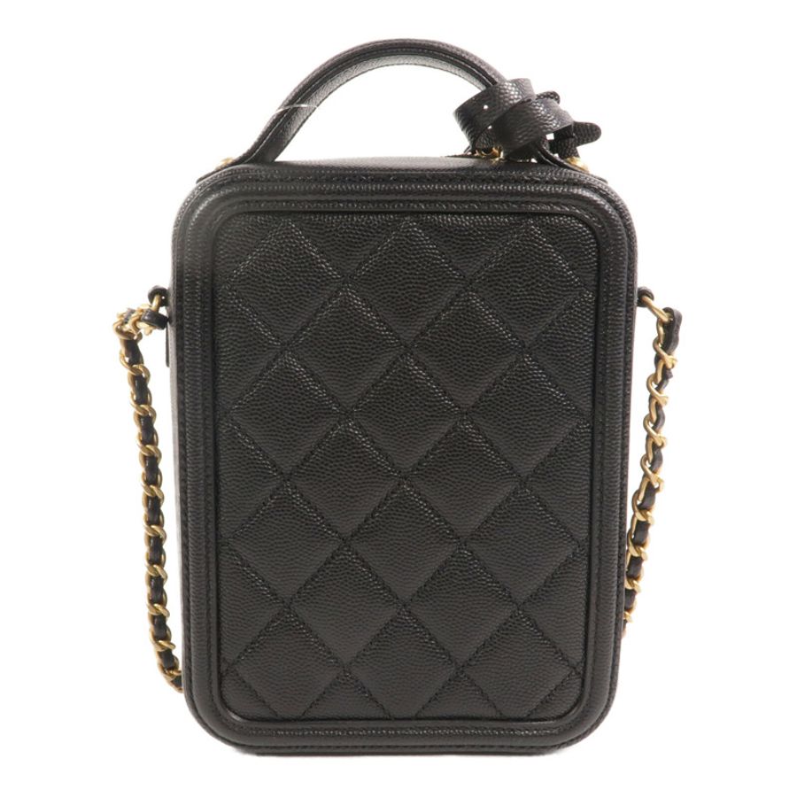 CHANEL 牛皮皮革North South Vanity鏈帶手挽肩背兩用袋-1