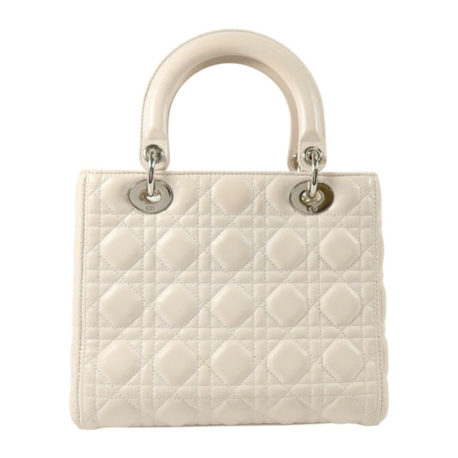 Dior 羊皮皮革Lady Dior Medium銀扣手挽袋-1