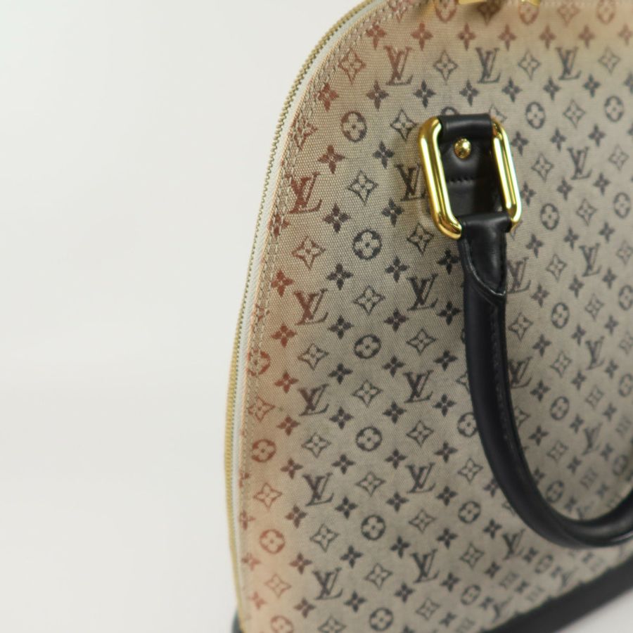 LOUIS VUITTON Monogram Mini Lin Alma Haut金扣手挽袋-15