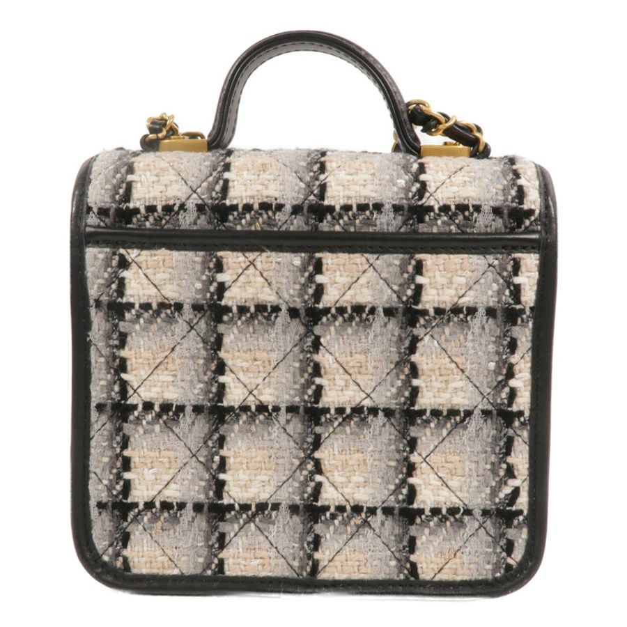 CHANEL Tweed/牛皮皮革Small Flap Bag With Top Handle鏈帶手挽肩背兩用袋-1