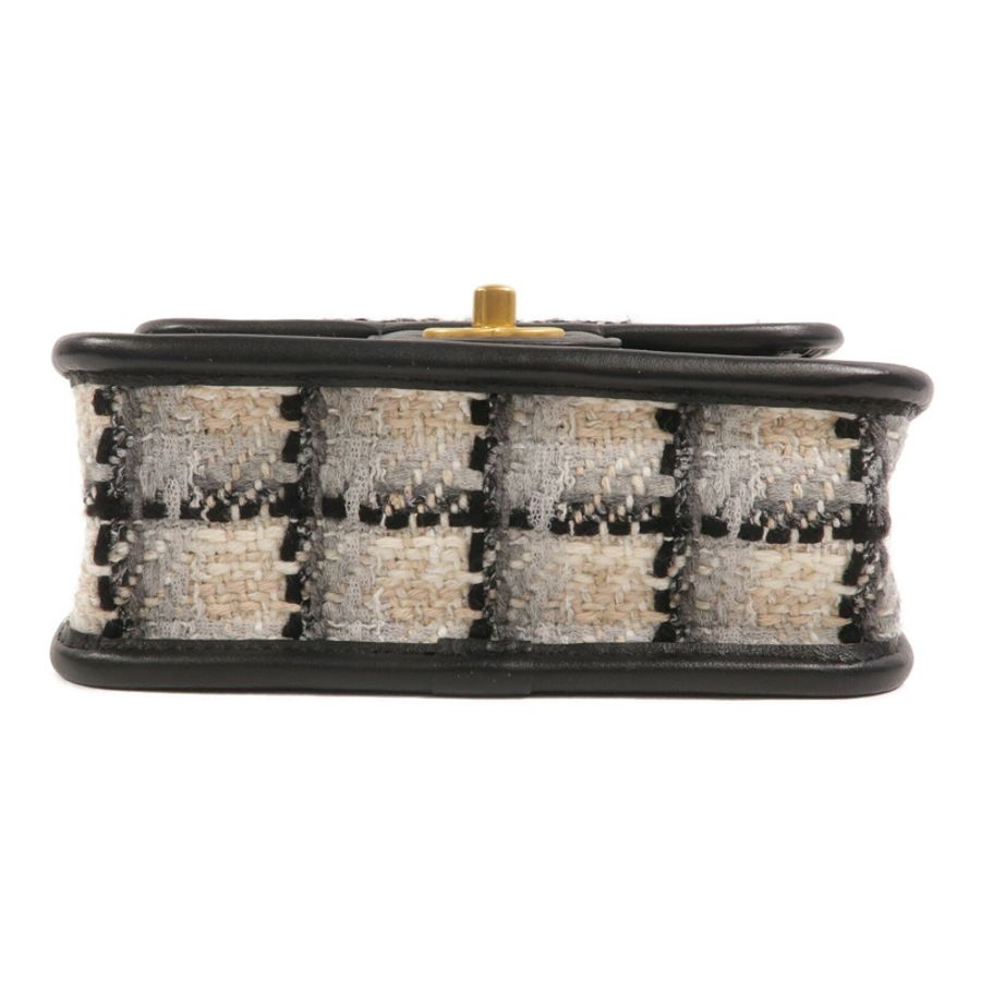 CHANEL Tweed/牛皮皮革Small Flap Bag With Top Handle鏈帶手挽肩背兩用袋-3