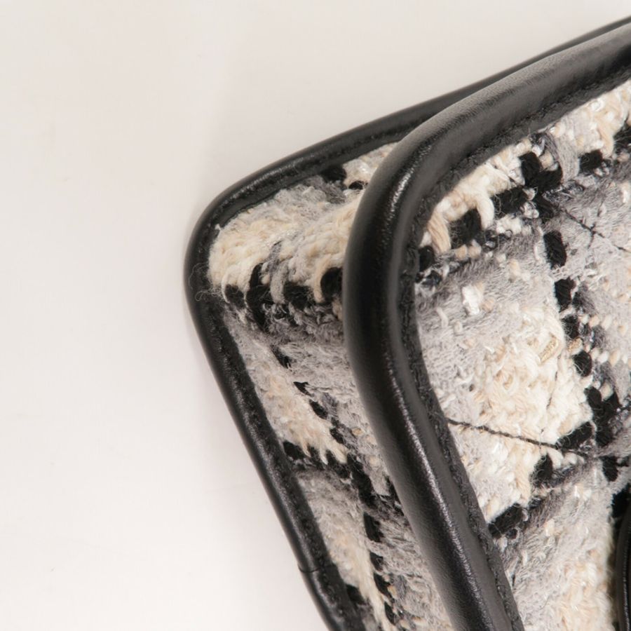 CHANEL Tweed/牛皮皮革Small Flap Bag With Top Handle鏈帶手挽肩背兩用袋-12