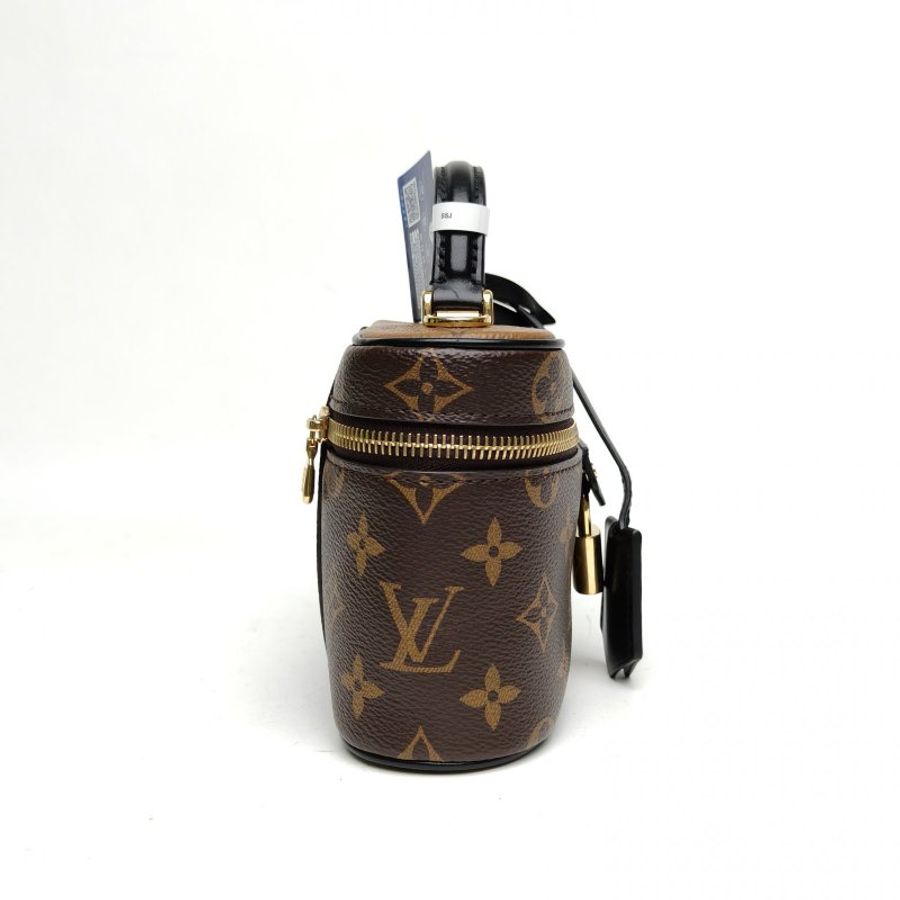 LOUIS VUITTON Vanity化妝包ChainPouch老花PVC金扣晶片肩背包-3