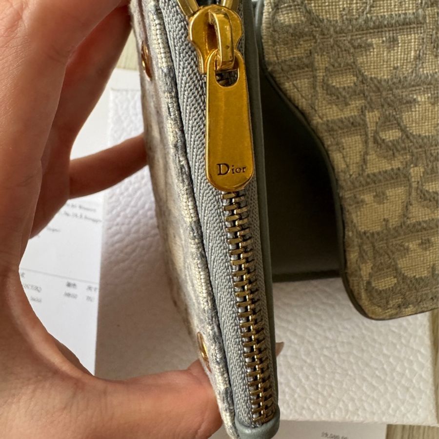 Dior Saddle Lotus 錢包 灰色-4