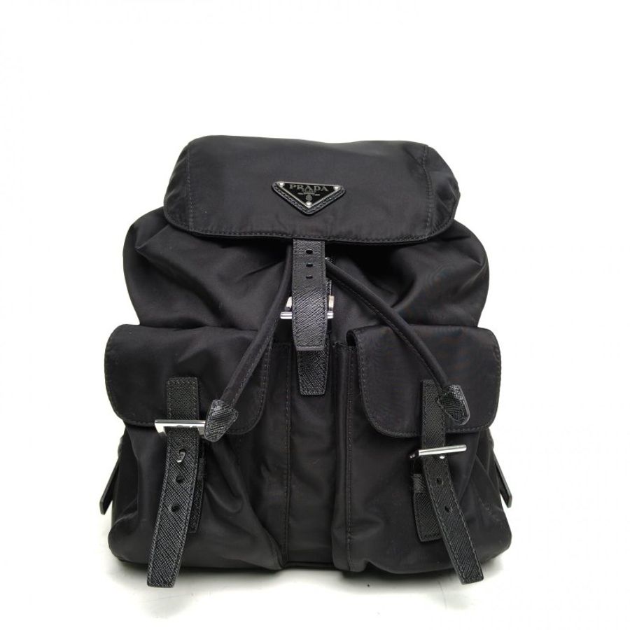 PRADA Re-Nylon雙肩包小號黑色尼龍肩背包-0