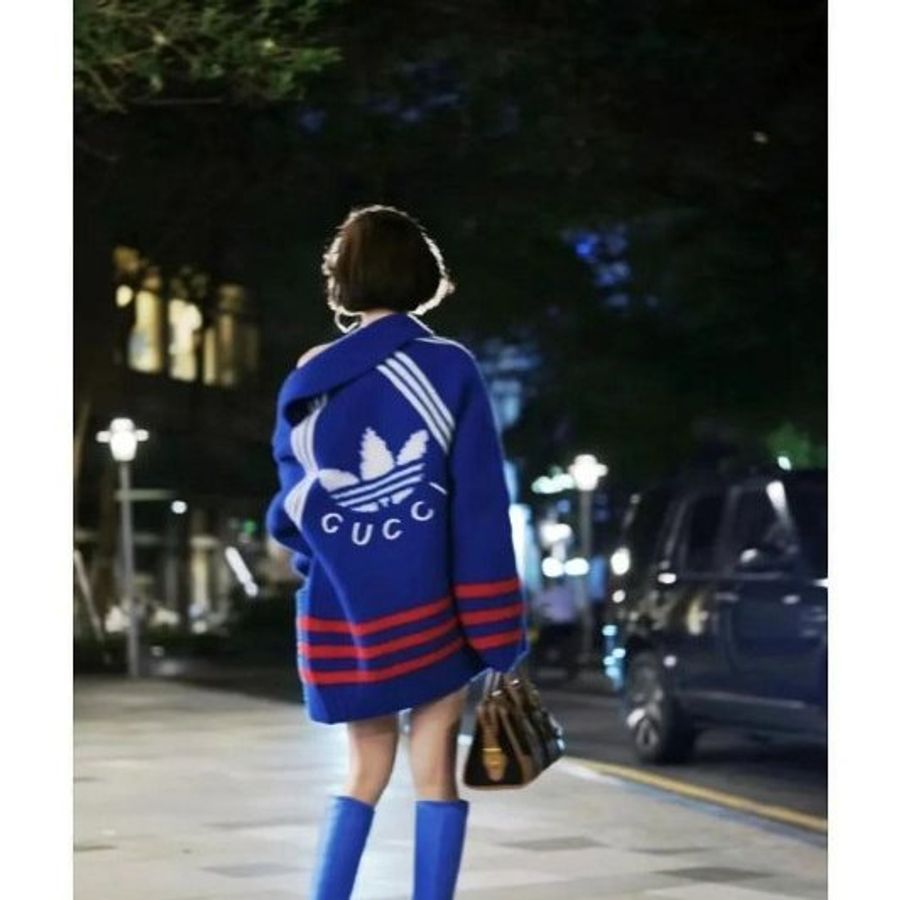 💎Han's house精品服飾💎GUCCI 古馳 聯名 愛迪達 adidas 粗毛線 針織羊毛 外套 現貨S 原價87000-8
