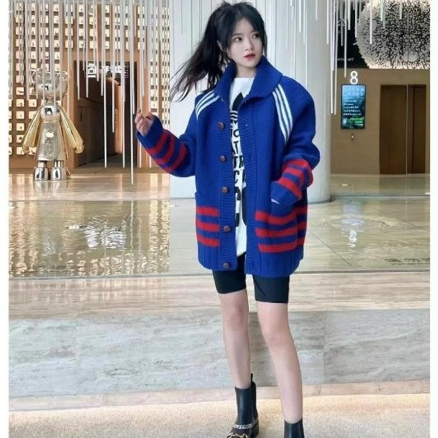 💎Han's house精品服飾💎GUCCI 古馳 聯名 愛迪達 adidas 粗毛線 針織羊毛 外套 現貨S 原價87000-9
