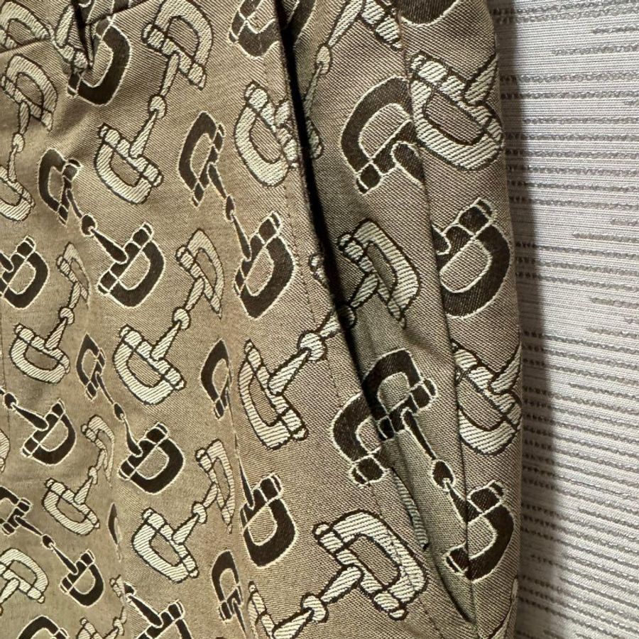 💎Han's house精品服飾💎GUCCI 滿版 老花 馬銜扣圖 長褲 西裝褲 現貨M 原價38500-3